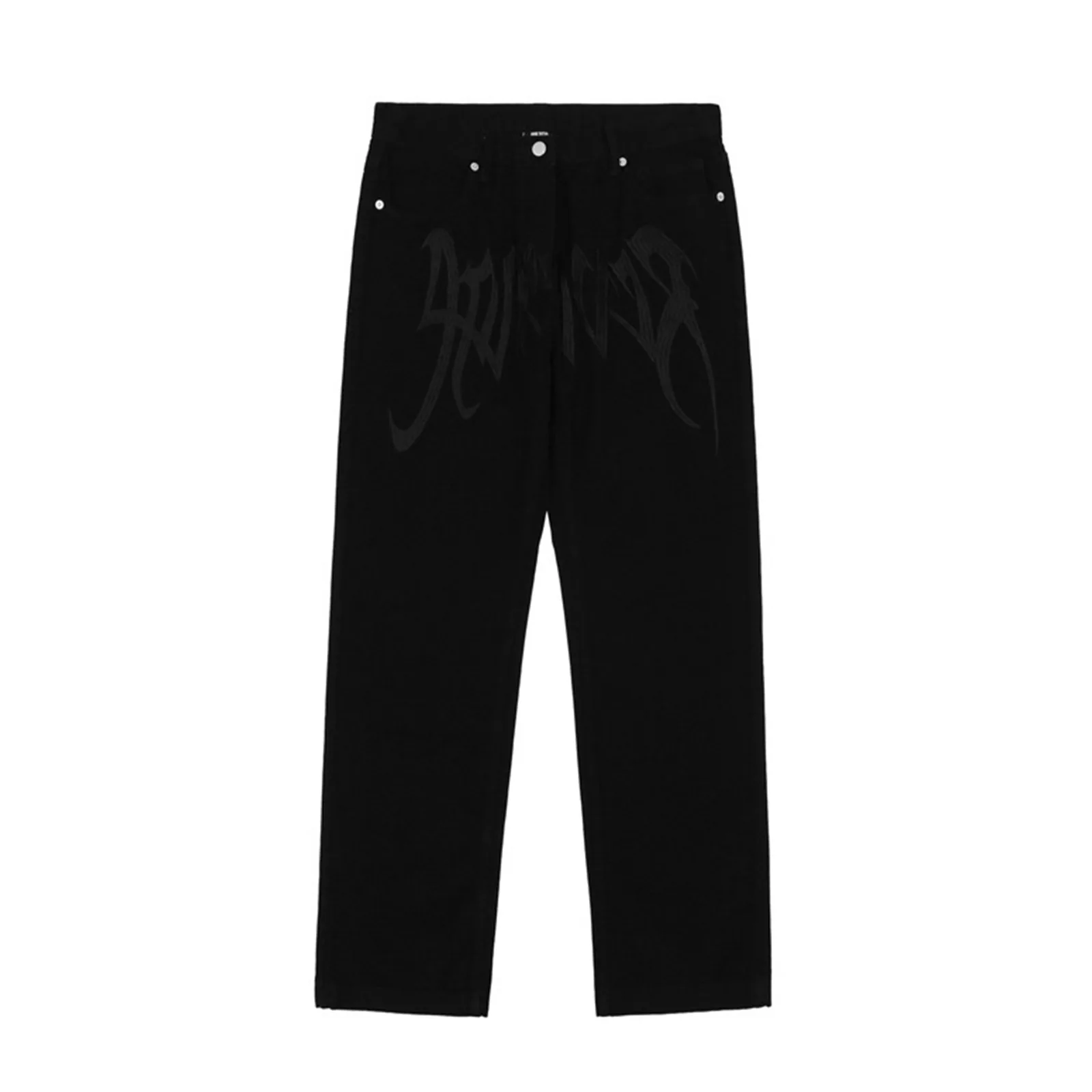 Men Y2K Embroidered High-waisted Straight Baggy Printed Jeans Hip Hop Teenager Boy Streetwear Skateboard Casual denim Trousers 3