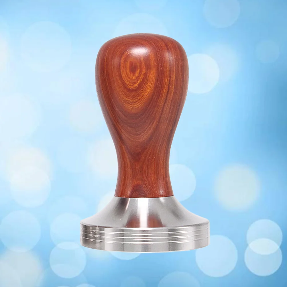 

1 Pc Red Sandalwood and Stainless Steel Italian Coffee Tamper 49mm Thread Base Espresso Tamper Coffee Bean Press