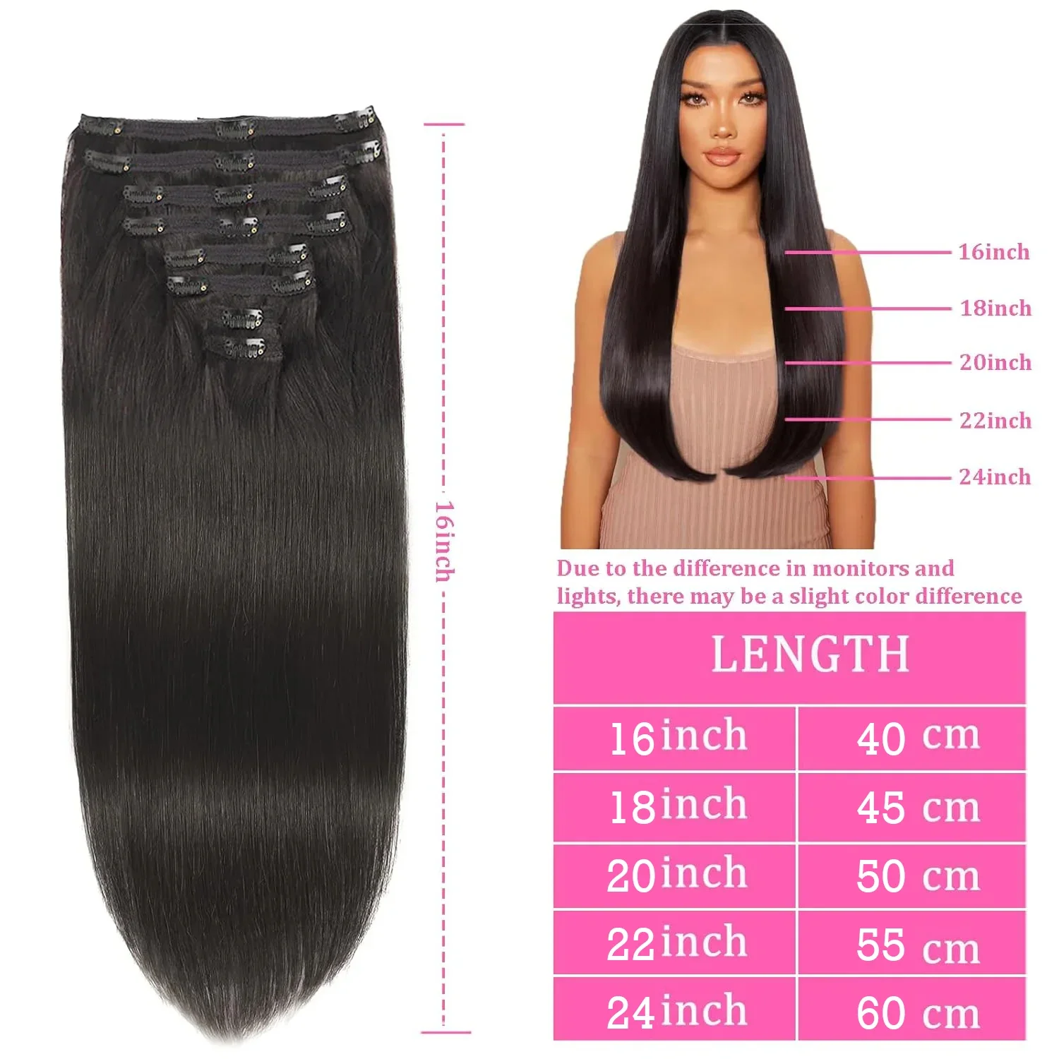 Clip in Hair Extensions Real Human Hair Straight Invisible Natural Seamless Brazilian Straight Virgin Human hair extensions