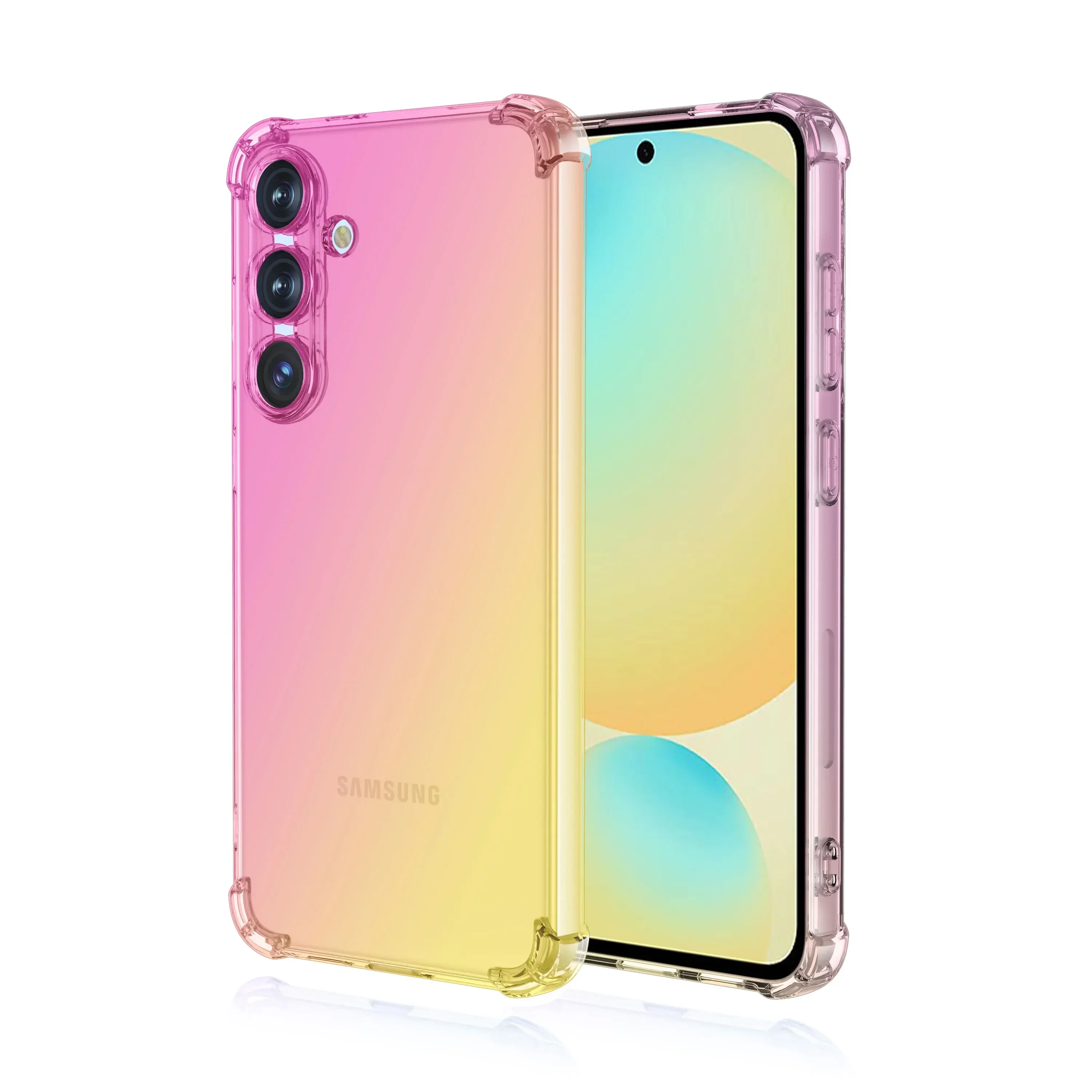 Rainbow Gradient Transparent Shockproof Soft Silicone Phone Case