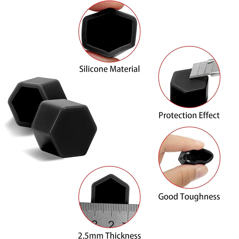 Wheel Nut Caps Wheel Nut Covers Screw Caps Bolt Nut Covers Car Accessories Auto Accessories 20Pcs Car Nut 15mm 17mm 19mm 21mm Silica Gel Wheel Nuts Screw Bolt Decorative Tire Wheel Tyre Screw Cap