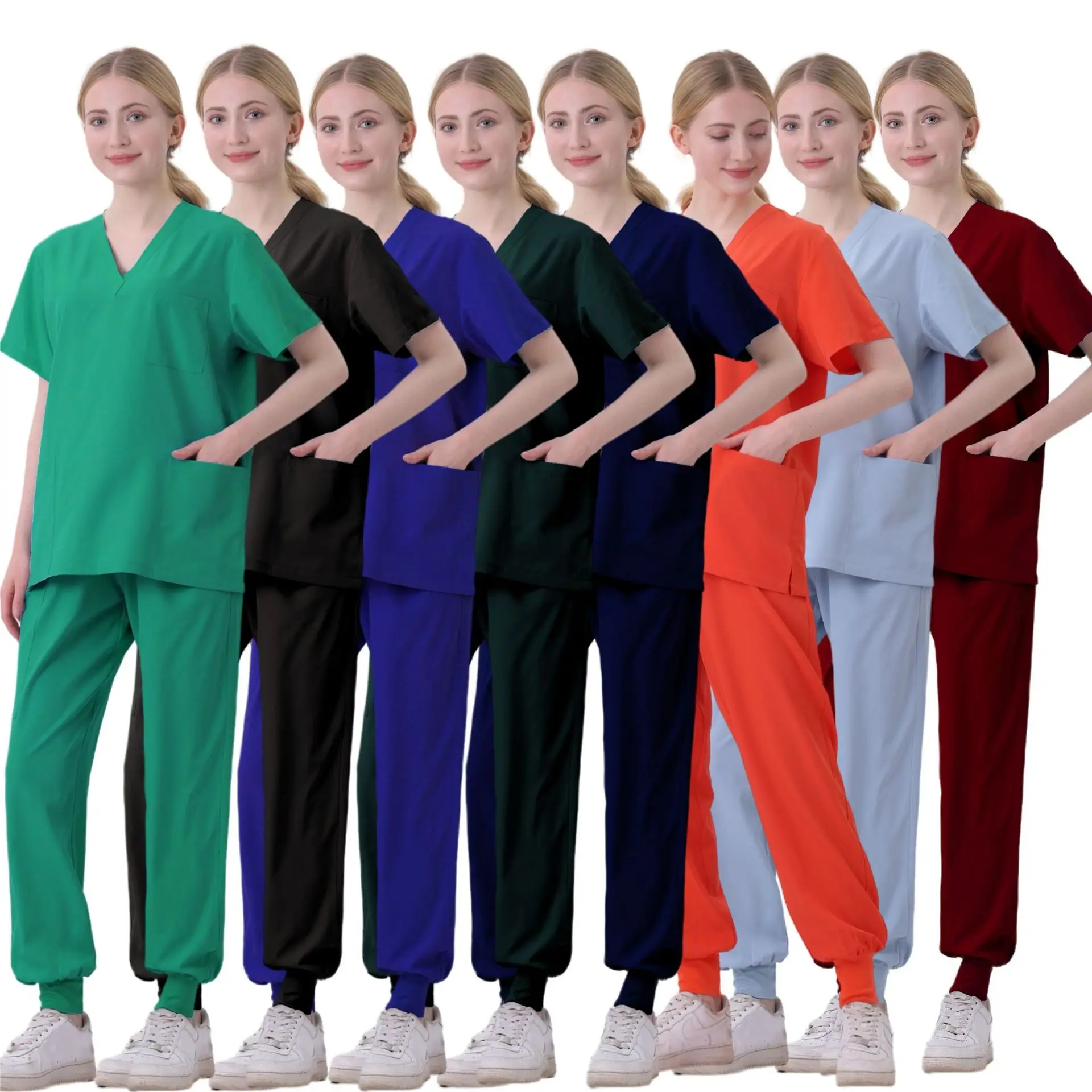 

Slim Medical multicolor Scrubs Uniform Women Scrub Sets Nursing Accessories Hospital Surgery Gowns Dental Clinic Salon Workwear