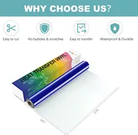 HTVRONT 12"X10ft/30x300cm Metallic Mirror Permanent Adhesive Vinyl Roll Sticker Film for Maker Glass Cup Decor Vinyls 5