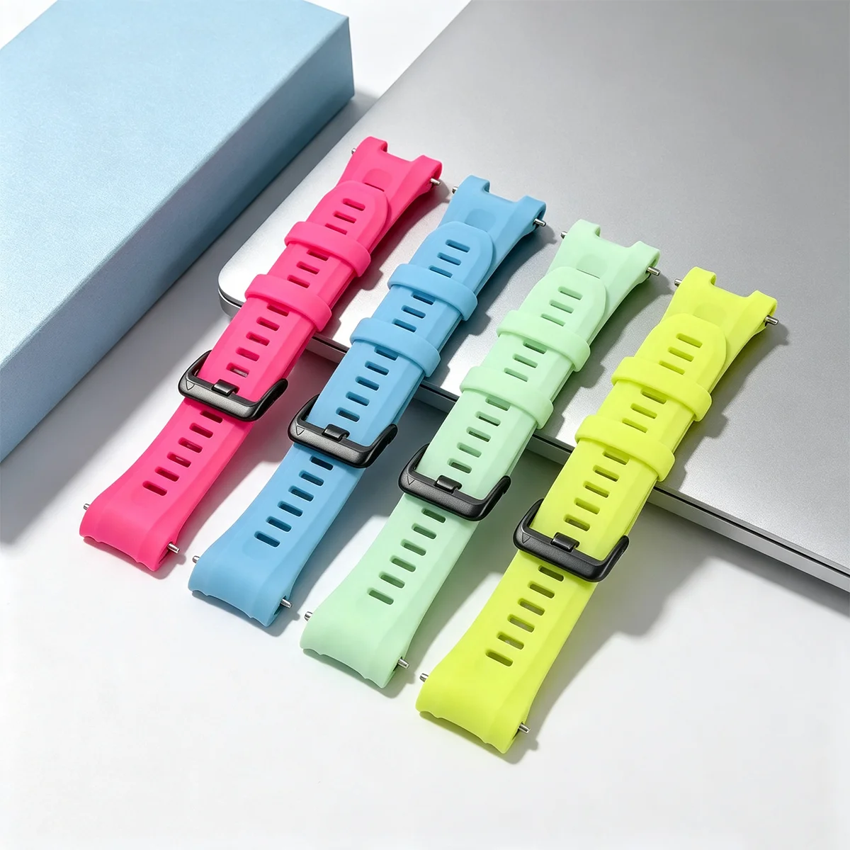 Glow-in-the-Dark Silicone Watch Band - Soft and Durable Replacement Wristband Bracelet (50/45mm)