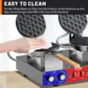 Waffle Maker Machine with 550℉Heating and Timer Control,7'' x 8'' Large Egg Pancake Double-sided Egg Waffle Maker with Nonstick, 6
