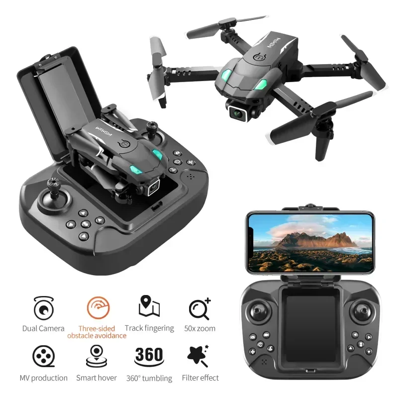 

New S128 Mini Drone Three-Sided Obstacle Avoidance Air Pressure Fixed Height Professional Foldable Quadcopter 4K HD Camera Toys