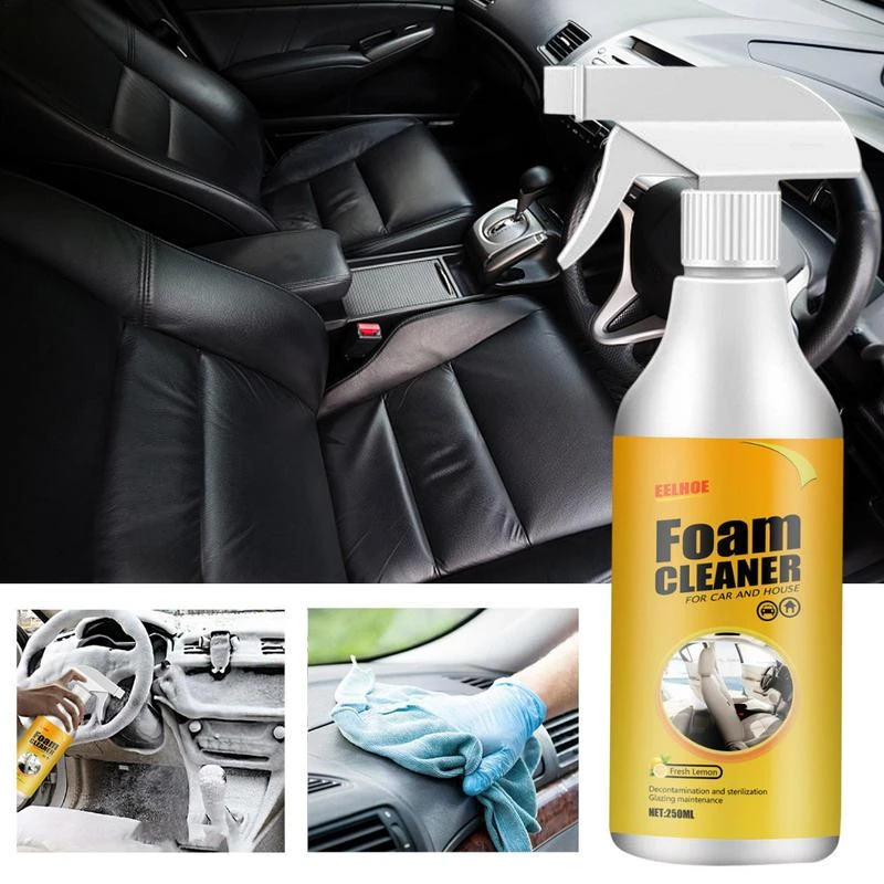 100/250ml Multipurpose Foam Cleaner Leather Clean Wash Interior Panel Seat Leather Ceiling