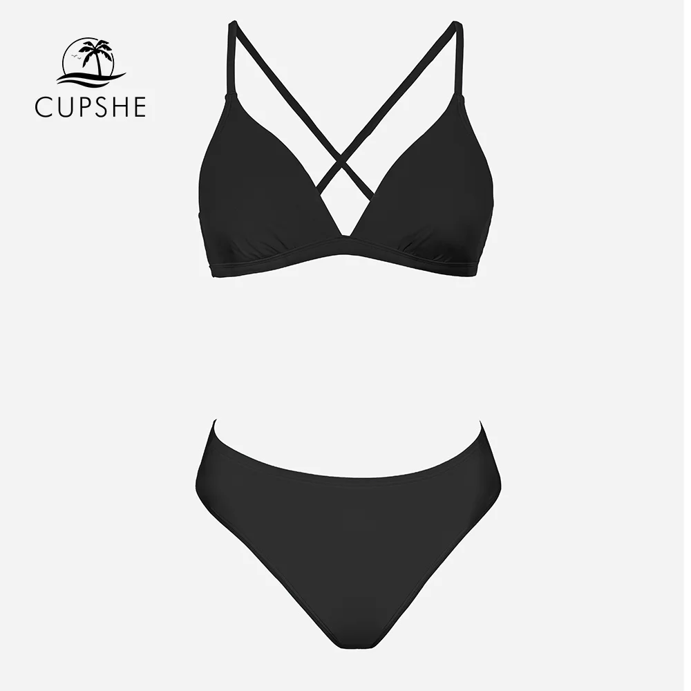 Women Swimsuit Women Two Piece Sets Lace Up Back Mid Waist Bikini Sets for Women Beachwear Bathing Suit Swimwear