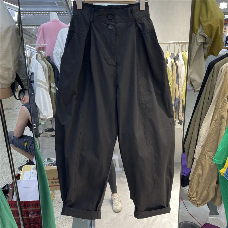 Korean Pants For Women High Waist Loose Solid Color Straight Trousers Fashion Female Clothing 2023 Spring New