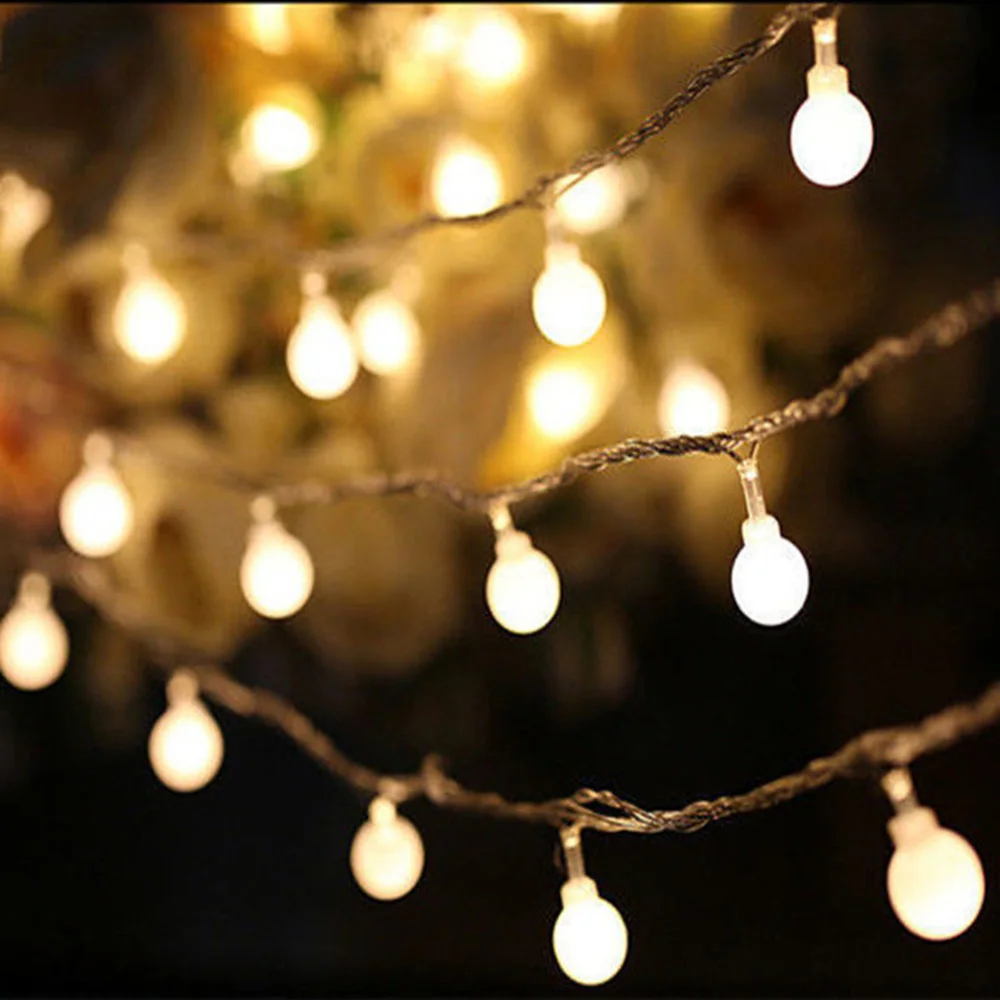 6M LED String Lights Bulbs Outdoor Ball Chain Lights Party Home Wedding Garden Decor Waterproof Patio Lights Garland Lights Bulb