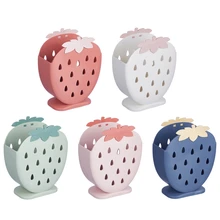 

Cute Multi-Function Strawberry Chopsticks Box Divided Grid Pen Holder Desktop Organizer Makeup Brush Storage Box Desk Shelf