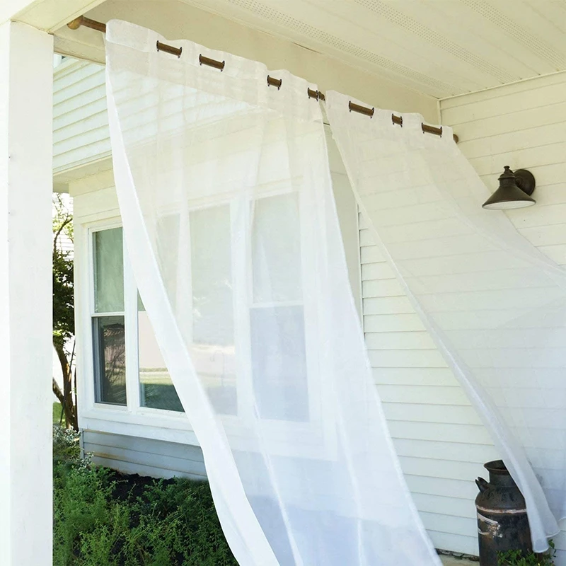 Outdoor Garden Curtains Street Gazebo Curtains Waterproof Tulle Curtains Porch Pergola Privacy Sunshading Curtain Patio Decor 3