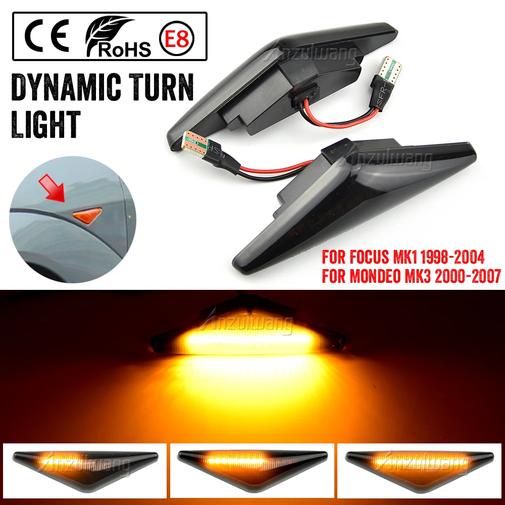 

Flowing Side Repeater Light LED Dynamic Side Marker Turn Signal Lights Indicator Blinker Lamp For Ford MONDEO 3 MK3 FOCUS 1 MK1