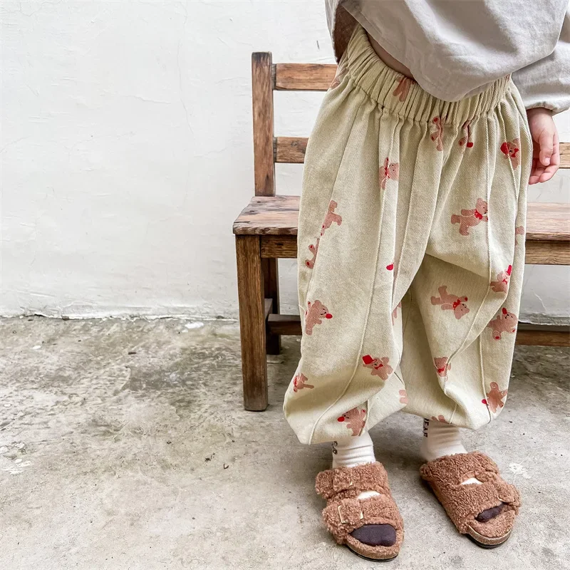 Kids Casual Cotton Loose Fit Harem Pants for Spring