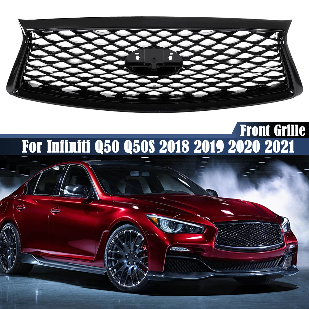 Car Front Grille ABS Grill Upper Replacement Bumper Hood Mesh Center