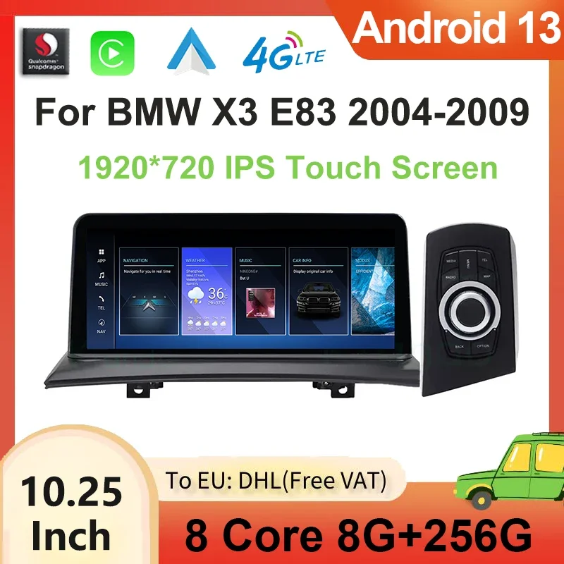 

Auto Bluetooth GPS Navigation Apple Carplay For Bmw X3 E83 Factory Price 12.5" Android 13 Car Video Player ID8 Touch Screen 4G