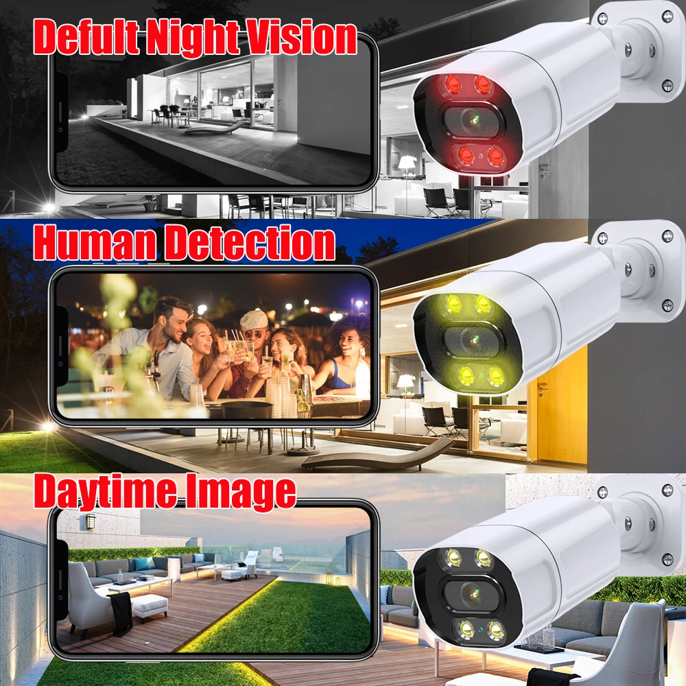 IP Camera Xmeyepro 8Mp 4K Ip Camera Poe 5Mp Cctv Security Camera H.265 Outdoor Waterproof Two Ways Audio Video Surveillance Nvr System