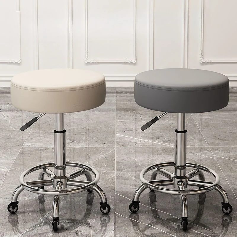 Salon Swivel Stool Adjustable Height Rolling Chair Round Technician Hairdressing Manicure Barber Chair Professional Use Style