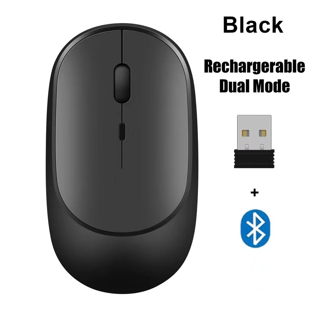Ergonomic Portable Silent Wireless Mouse with Bluetooth 2.4G Connectivity