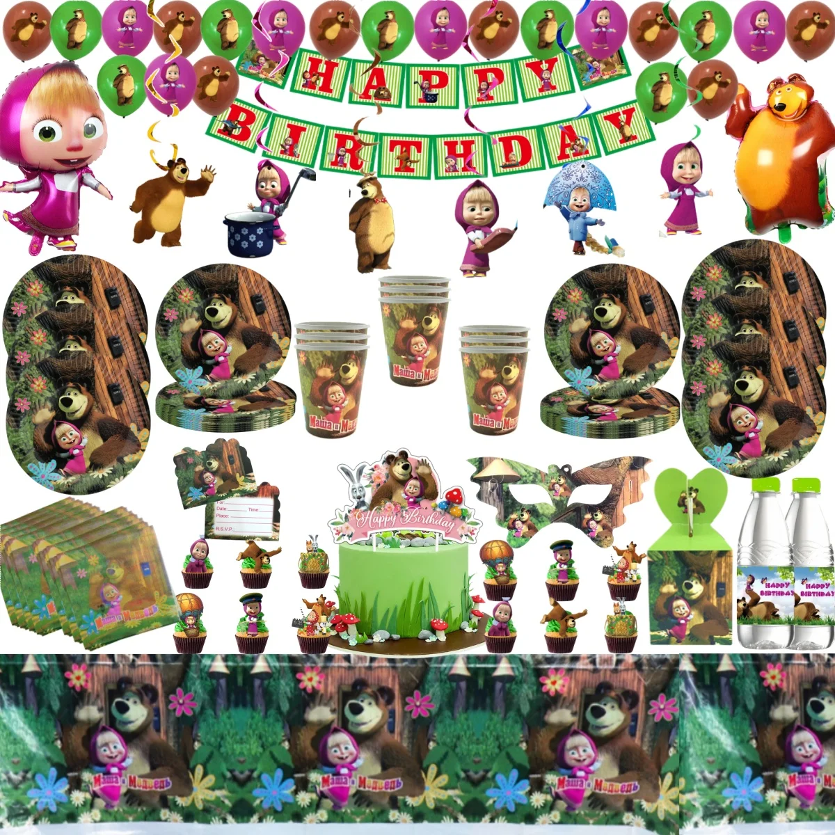 Masha Et Michka Anniversaire - Jouets Et Loisirs - AliExpress