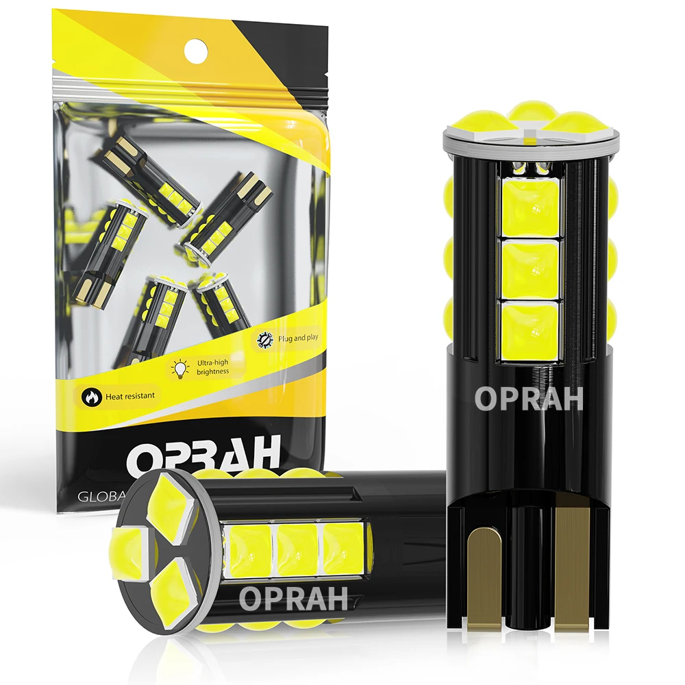

Oprah 2pcs W5W T10 Canbus Car LED Lights Replace Bulb 3D 3030 10/15SMD Auto Accessories Parking Reading DRL Lamp 12V White 6000K
