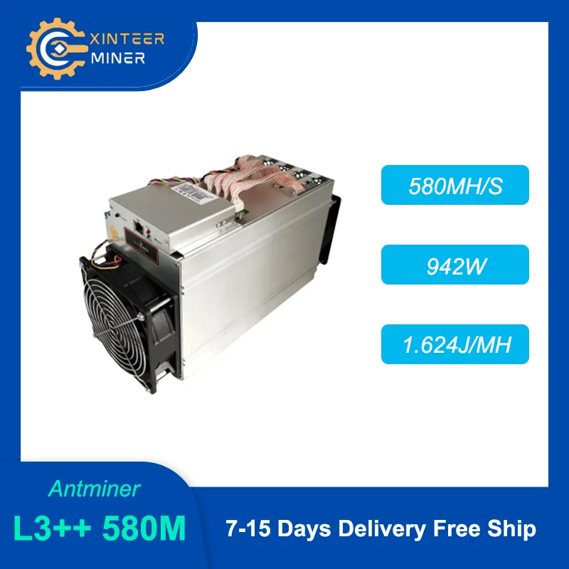 

Antminer L3 ++ Scrypt Litecoin Miner 580MH/s, Майнер LTC Dogecoin для майнинга ASIC Miner для криптовалюты (с блоком питания)