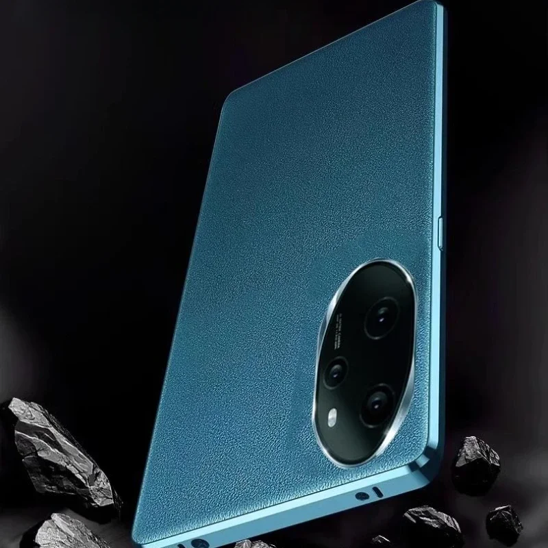 Ultra-Slim Magnetic Glass Case – 360° Full Protection with Leather Back Cover