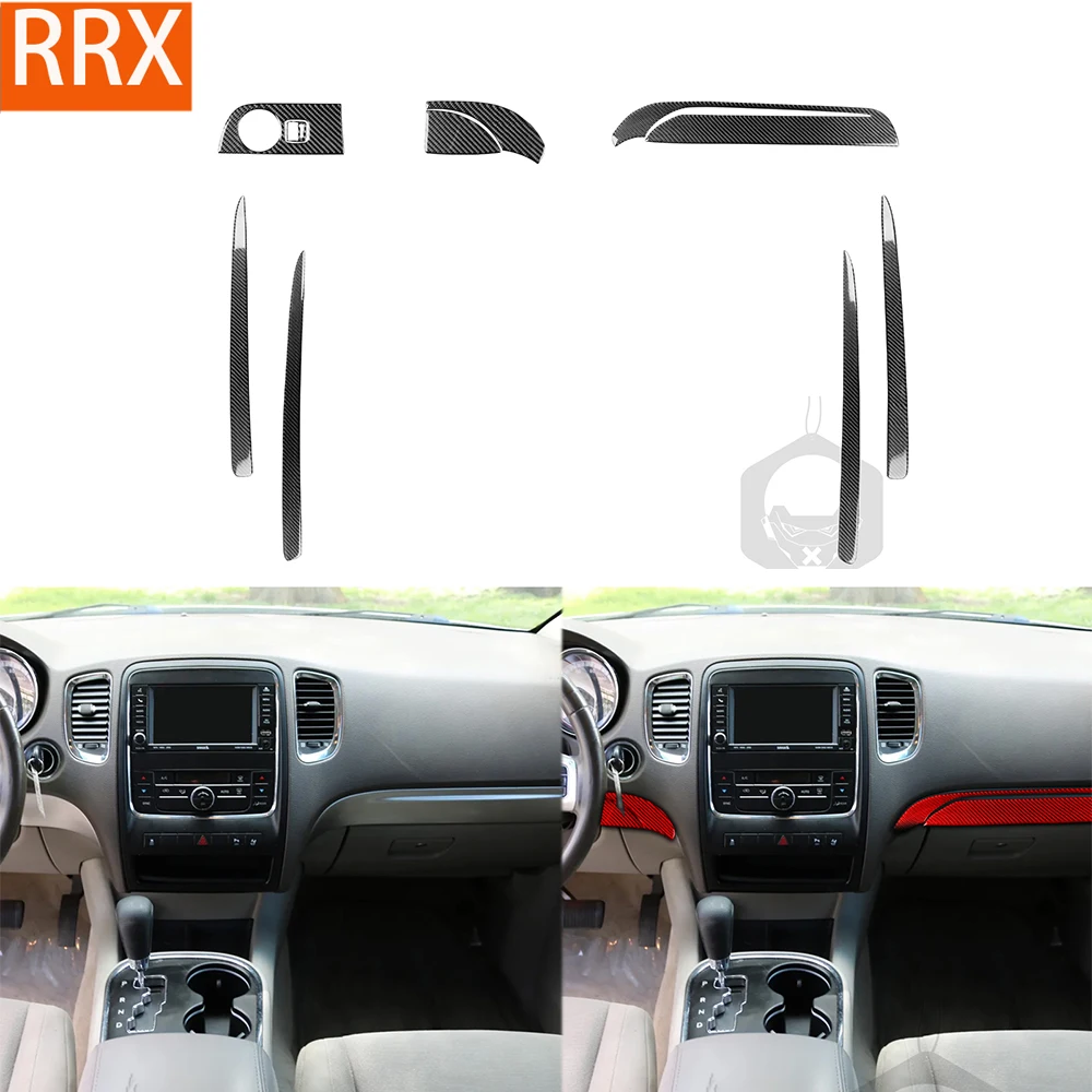 

For Dodge Durango 2011-2020 Dashboard Door Trim Panel Set Cover Real Carbon Fiber Stickers Auto Interior Moulding Accessories