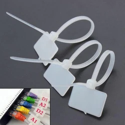 100 Pack Nylon Self Locking Label Ties with Tag Plate for Electronic Appliances Network Cable and Wire Marking