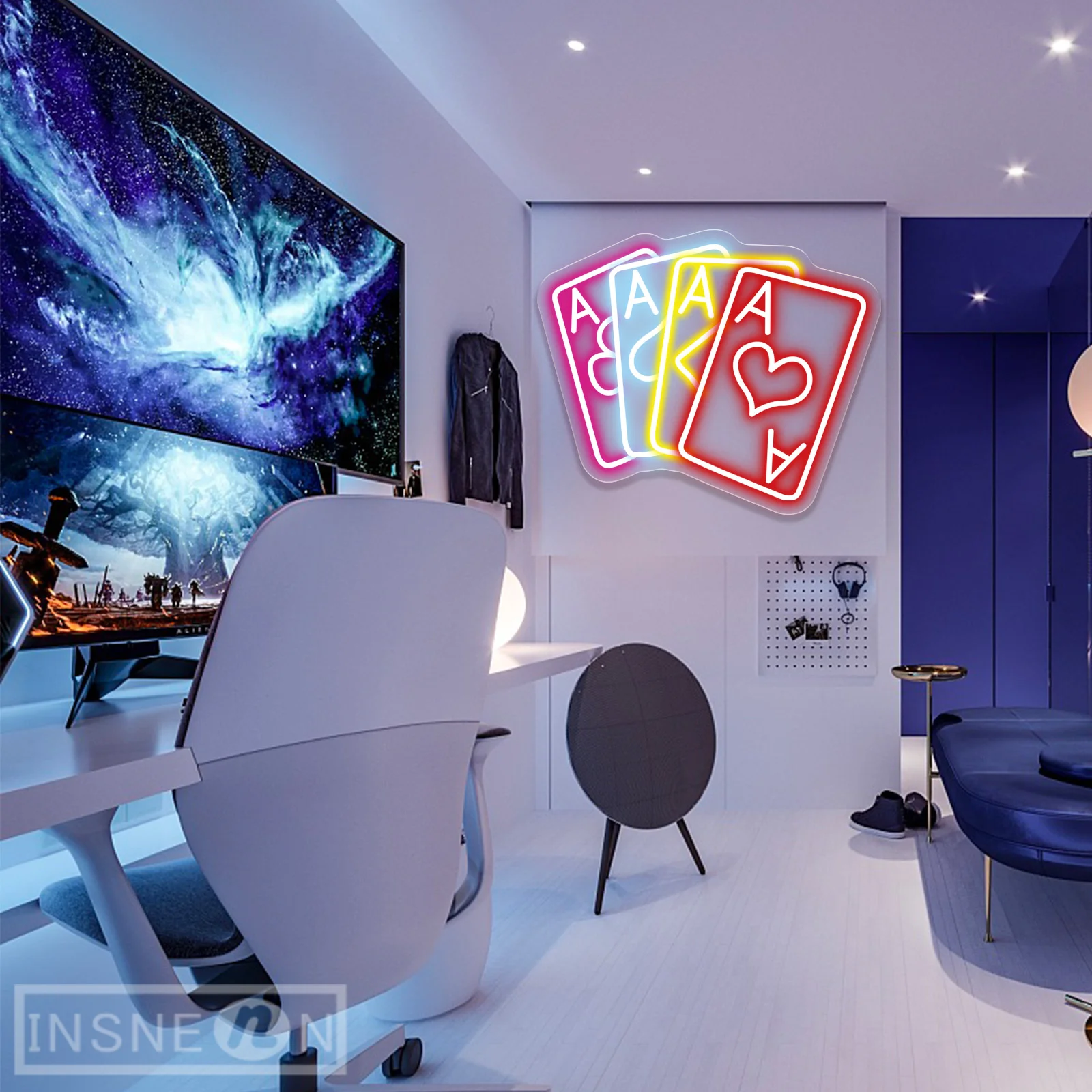 

Wonderful Poker Neon Sign Game Room Decoration Led Sign, Poker Neon Sign, Club Game Light, Best Game Gifts for Youth children