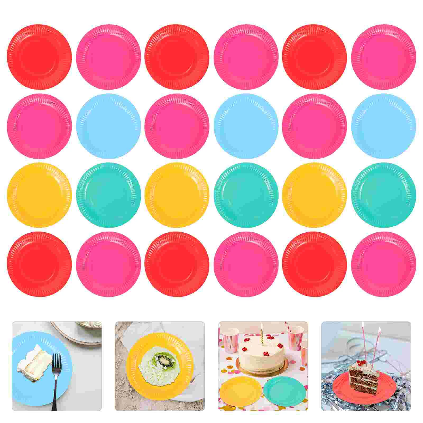 100pcs Paper Cake Plates Colorful for Birthday color paper plates color paper plates for parties