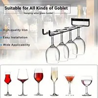 Wine Glass Hanging Rack with Screws Wall Mount Wine Glass Holder Hanger Storage for Bar Kitchen Wine Glass Rack Mug Hanger 2
