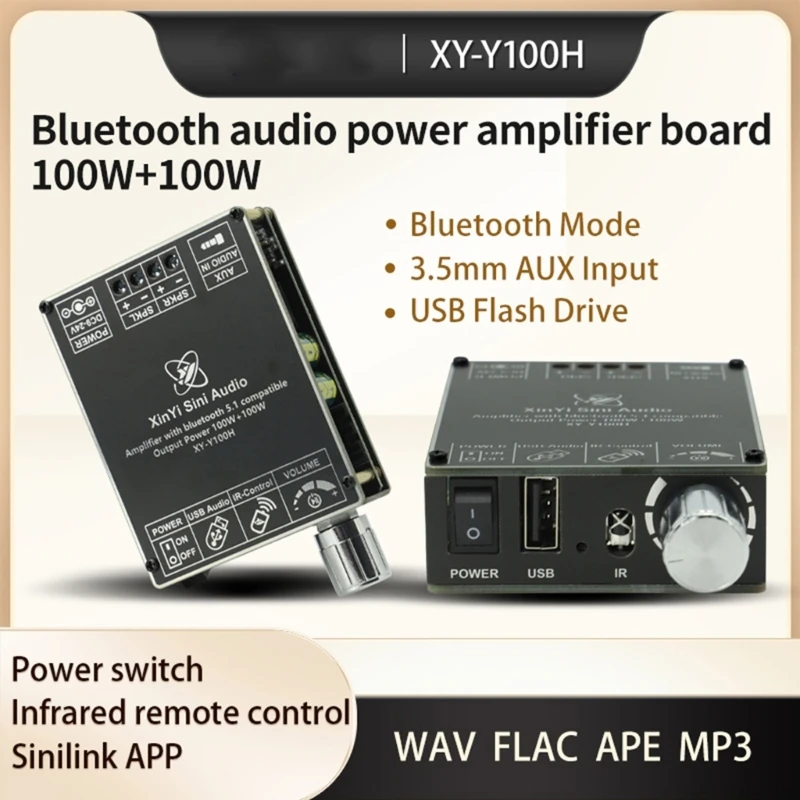 Advanced XY-Y100H Digital Amplifier Module Efficient & Quiet Operation Power AMP Board Bluetooth-compatible 5.1 Drop Shipping aoc atg i2t2sm advanced i o module aiom form factor 2x10gbe sfp intel® x710 bm2