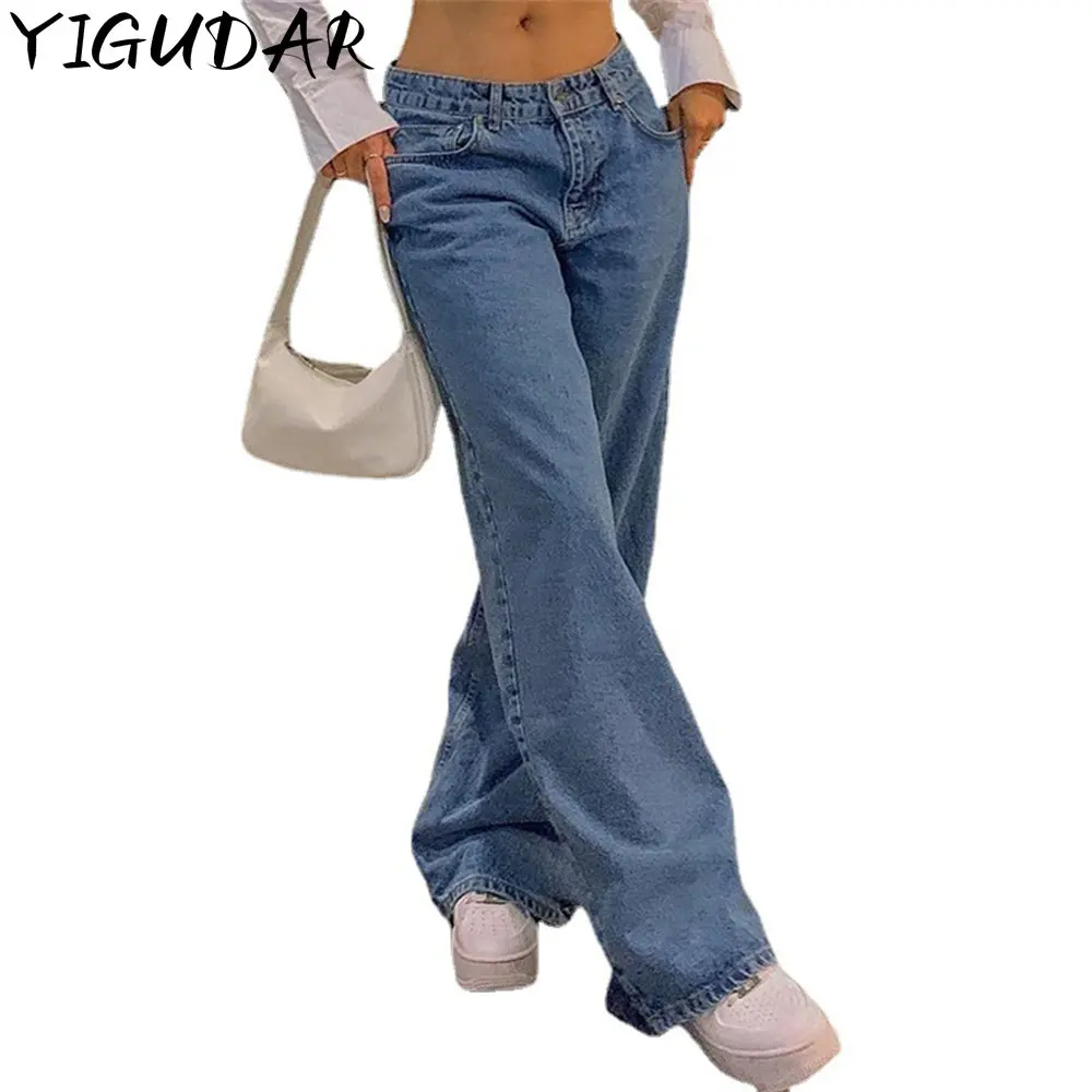 2023 Popular Low-Rise Women Jeans Fashion Retro Straight Pants Women Loose Street Style Denim Women Pants Women
