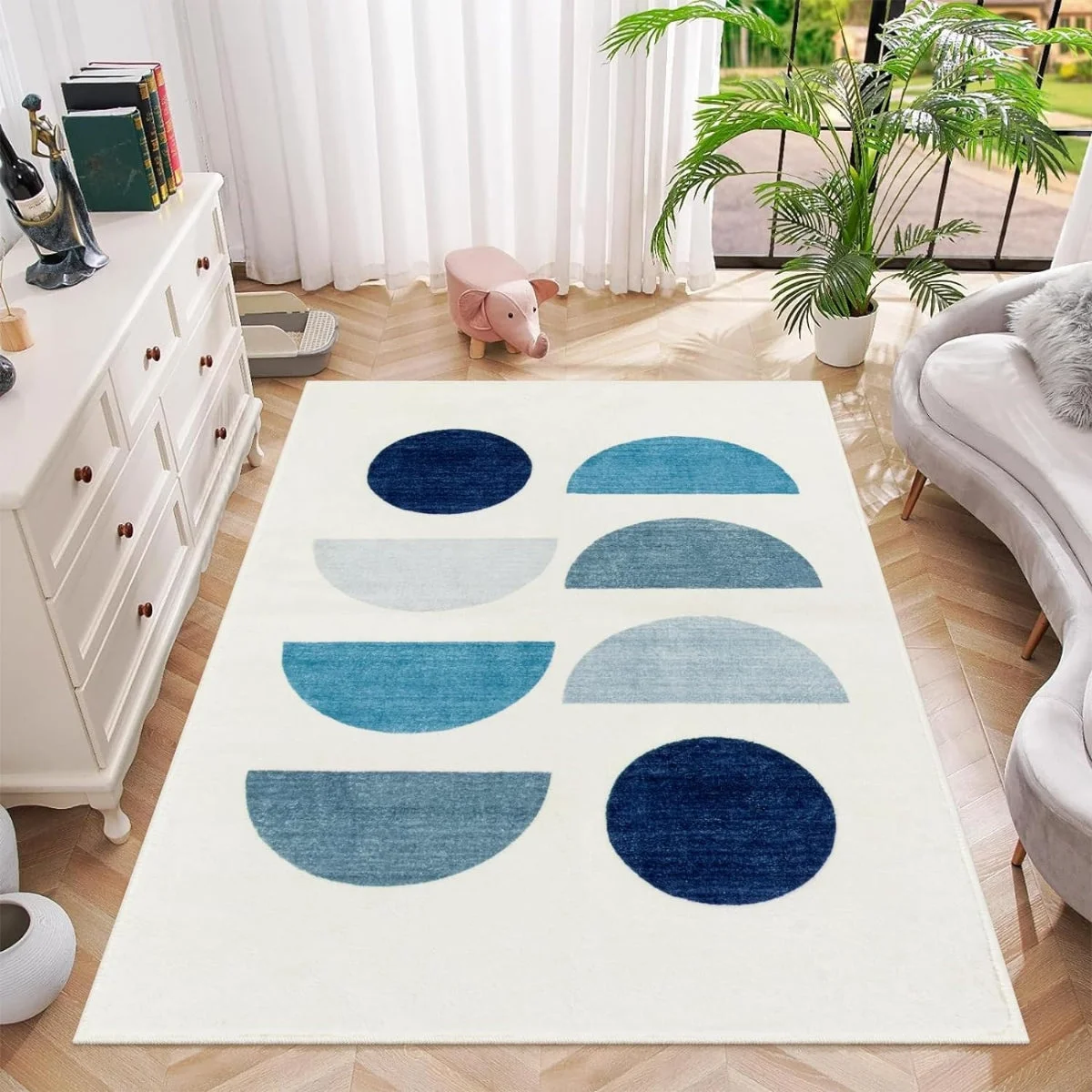 Boho Modern Minimalist Geometric Half Circle Peach Bedroom Comfort Area Rug Living Room Decorative Rug Bedroom Rug Area Rugs 2