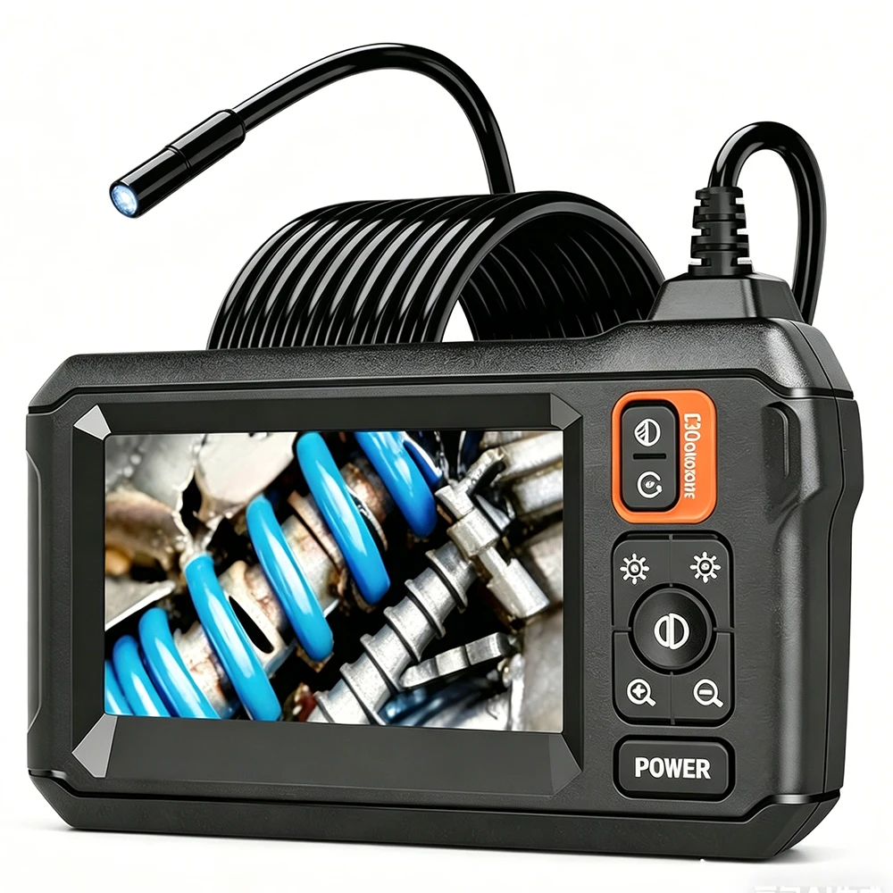 4.3'' IPS Industrial Endoscope Camera 8mm 1080P Car Inspection Borescope IP67 Waterproof Sewer Camera Inspection Tools for Men 1