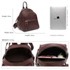 SC Luxury Quality Genuine Cow Leather Women Backpack Retro Casual Solid Color Shoulder Bags Satchel Simple Daily Travel Day Pack 6