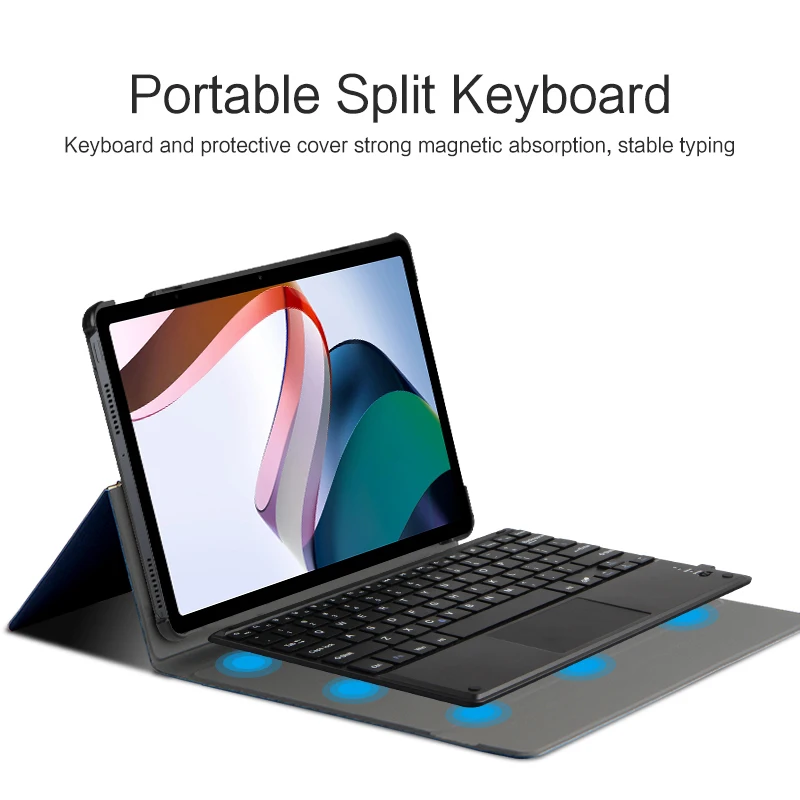 caso de teclado para xiaomi redmi almofada polegada tablet teclado bluetooth suporte protetor capa escudo com almofada toque funda