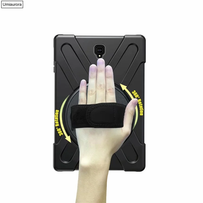 360° Rotating Hand Strap Kickstand Shockproof Case for Samsung Galaxy Tab S3/S4