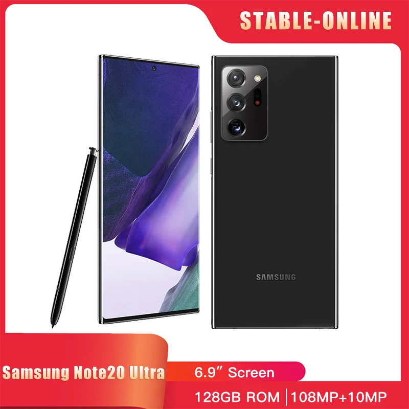 

Original Samsung Galaxy Note 20 Ultra N986U1 5G Mobile Phone 6.9" 12GB RAM 128G ROM 108MP+12MP+10MP NFC Octa-Core CellPhone