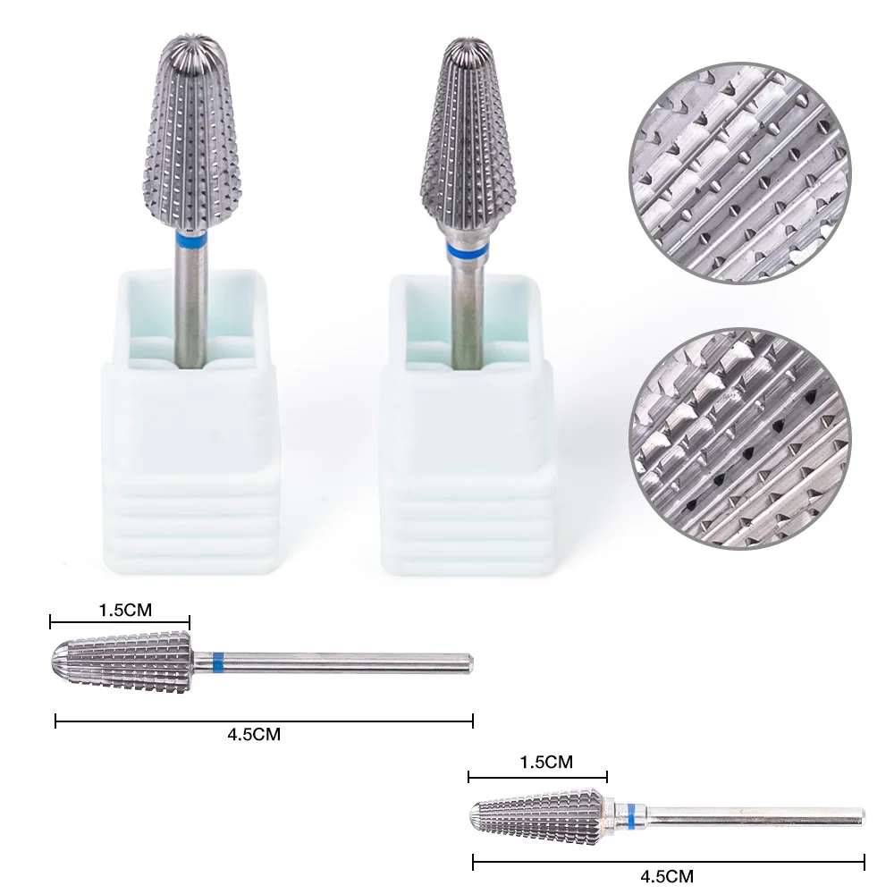 Ceramic Tungsten Carbide Nail Drill Bit Rotate Burr Milling Nail Cutter Bits Electric Drill Machine For Manicure Pedicure Tools 3