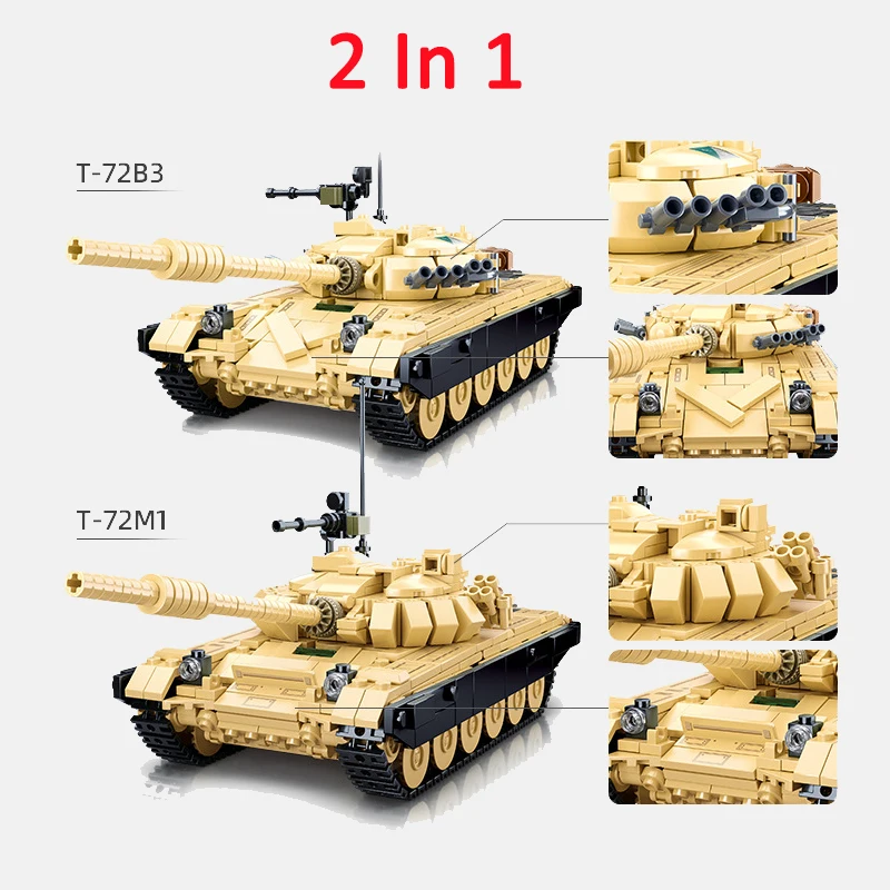 SLUBAN Military USSR WW2 BMP-2MS Infantry fighting vehicles Building Blocks  World War 2 Soldier Army Tank Bricks Model Kit Toys