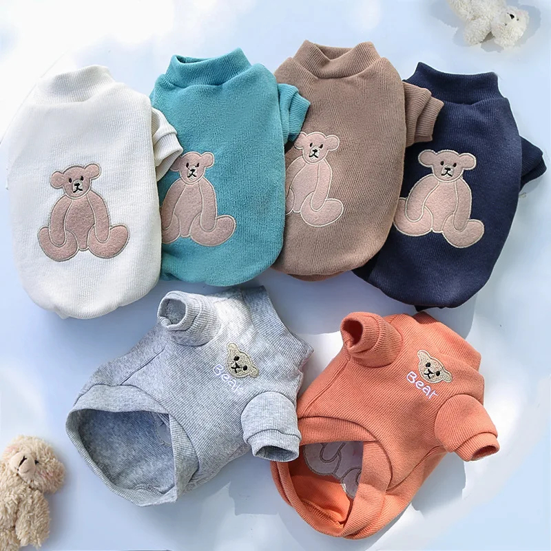 Cartoon Bear Dog Hoodies Cute Cotton Pet Dogs Clothes For Puppy Small Medium Dogs Sweatshirt Jacket French Bulldog Chihuahua pet clothes