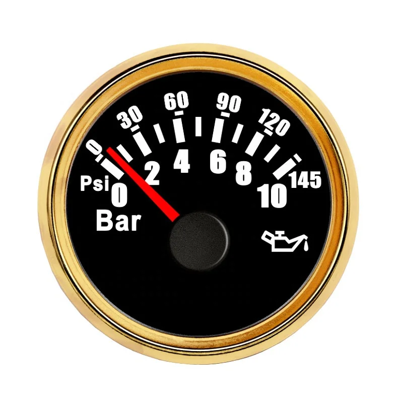 52mm 0-10Bar Oil Pressure Gauge for Large Equipment Automobile Cruise Ships Power Generator