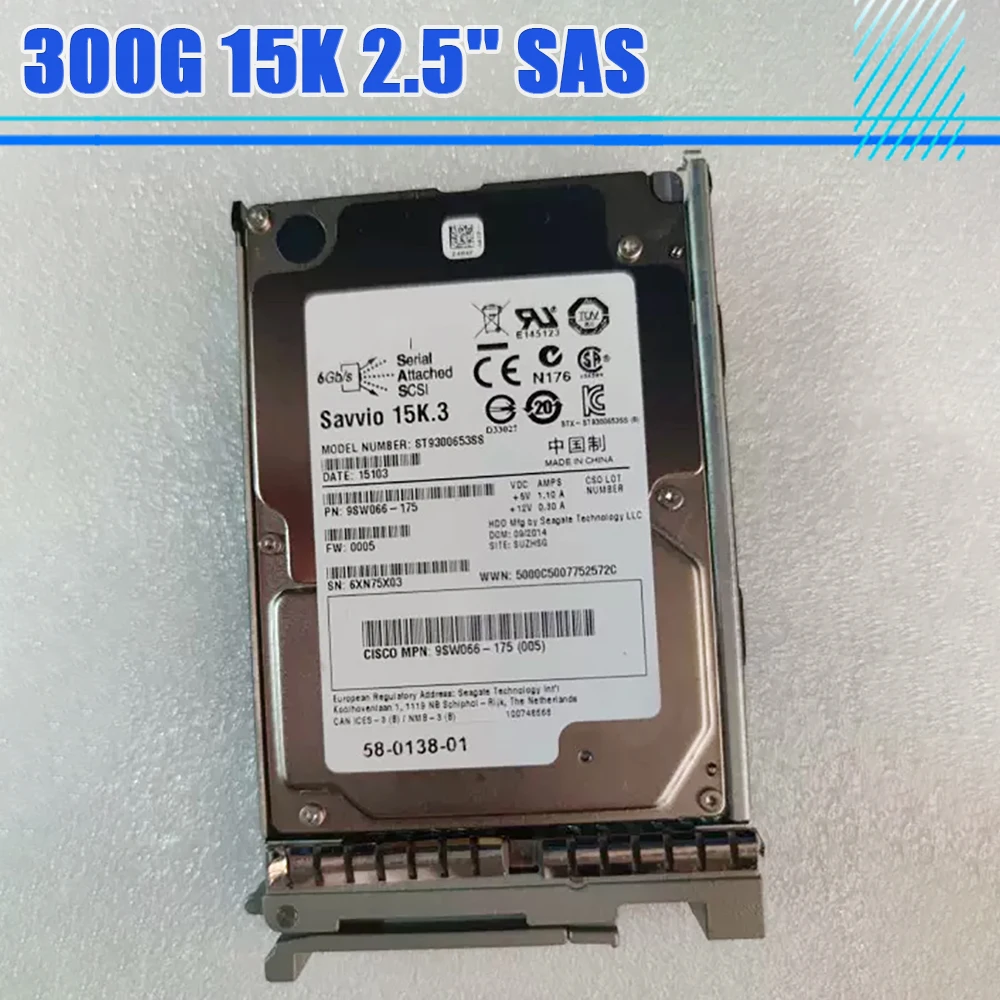 

300G 15K 2,5 ''SAS 58-0138-01 MK3001GRB UCS-HDD300GI2F105 жесткий диск сервера для Cisco