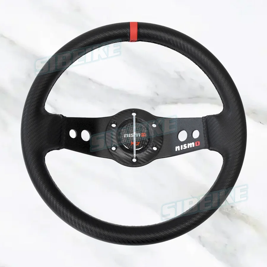 jdm-nismo-13inch-2-spoke-pvc-leather-steering-wheel-universal-racing