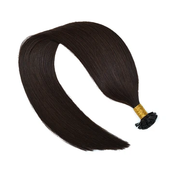 Extension per Capelli in Cheratina a Punta Piatta, Capelli Umani Veri, Capsule di Cheratina, Colore Puro