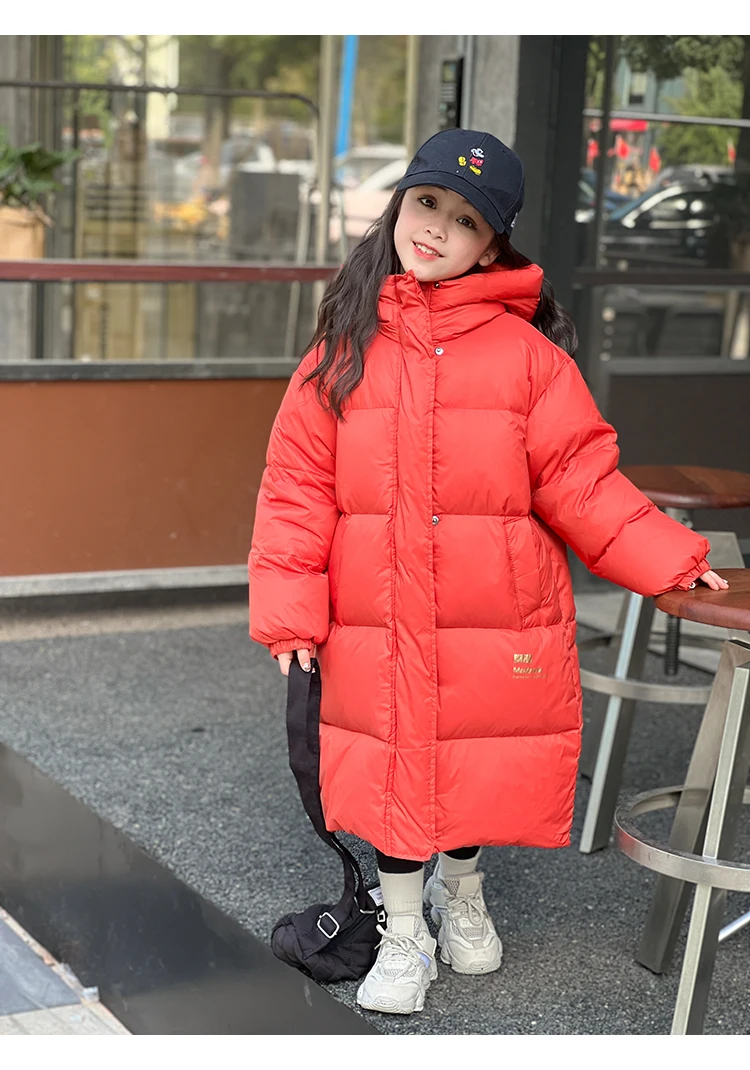 Girls Down Cotton Jacket Winter New Children's Long Warm Coats baby Girls' Snow Jacket Kids Clothes CH437