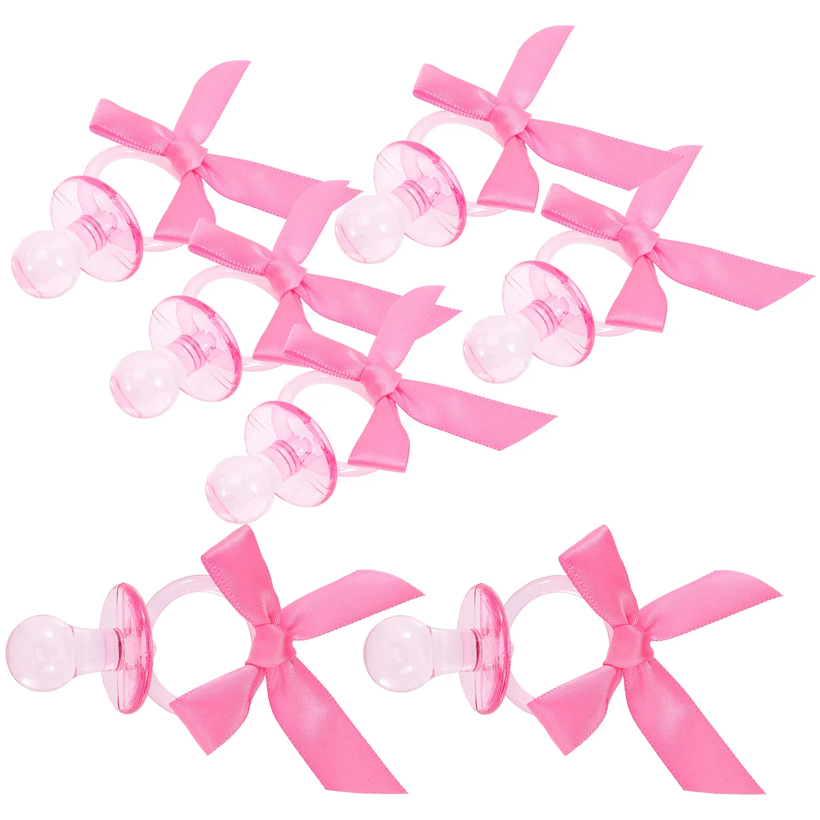 

Baby Shower Games Mini Decor Pacifier Charm Pacifiers with Bow Acrylic Plastic for Boy