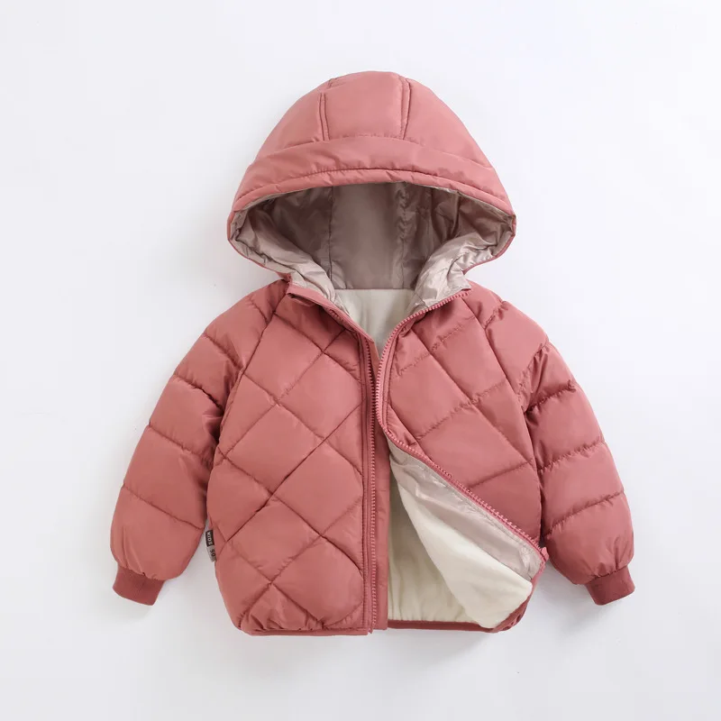 Kids Quilted Hooded Puffer Jacket Girls Boys Winter Warm Coat Multi - Color